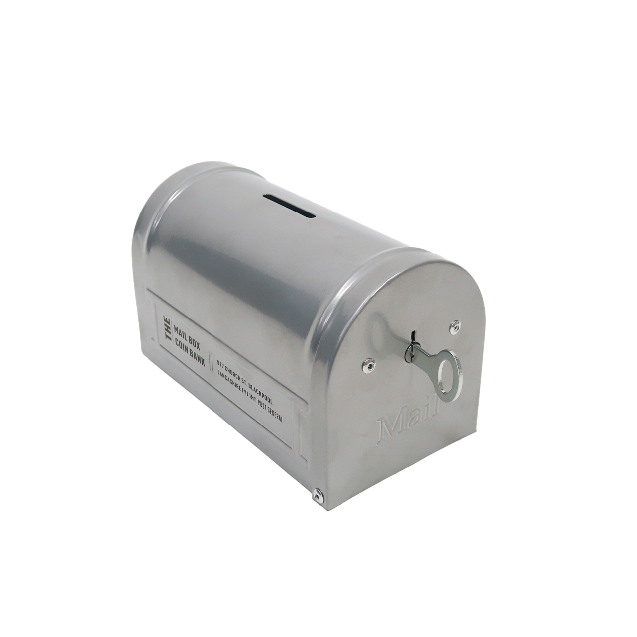 貯金箱 ポストジェネラル メールボックス コインバンク 鍵付き シルバー 982560018