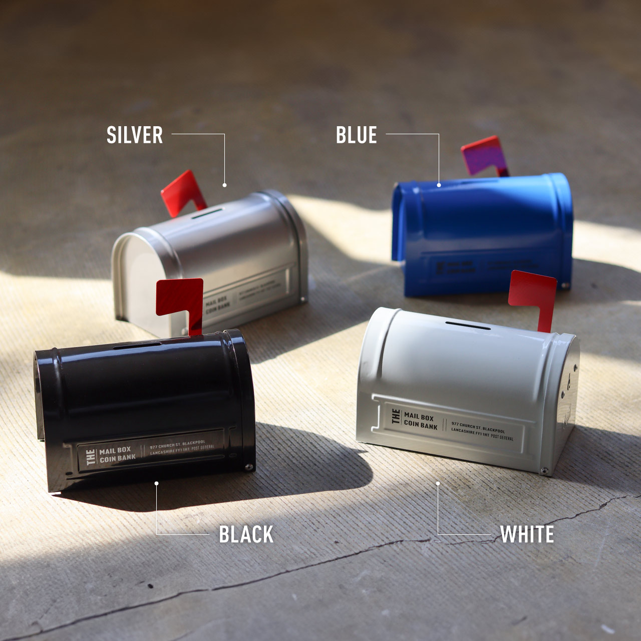 貯金箱 ポストジェネラル メールボックス コインバンク 鍵付き シルバー 982560018