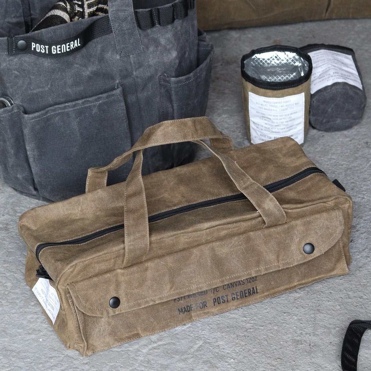 WAXED CANVAS TOOL BAG BOXY / ワックスドキャンバス ツールバッグ