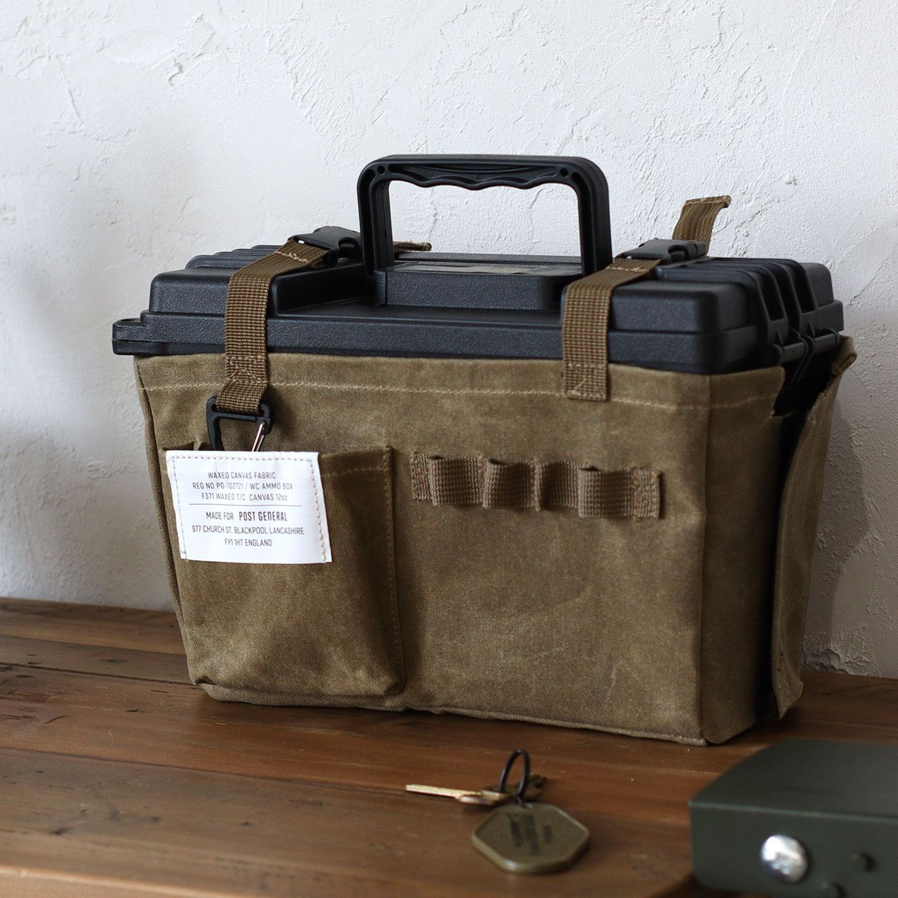 WAXED CANVAS AMMO TOOL BOX ワックスドキャンバス アンモツールボックス GRAY 【982240006】 POST  GENERAL