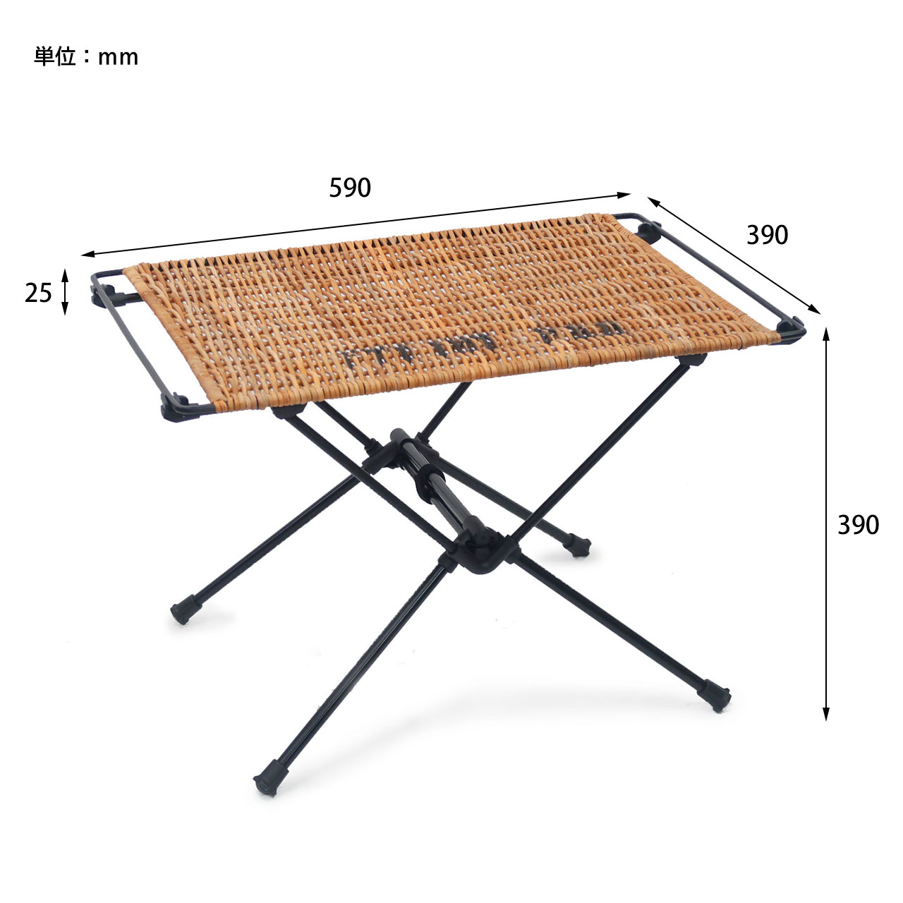 FOLDING RATTAN TABLE -BY THE AROROG.- / フォールディングラタン